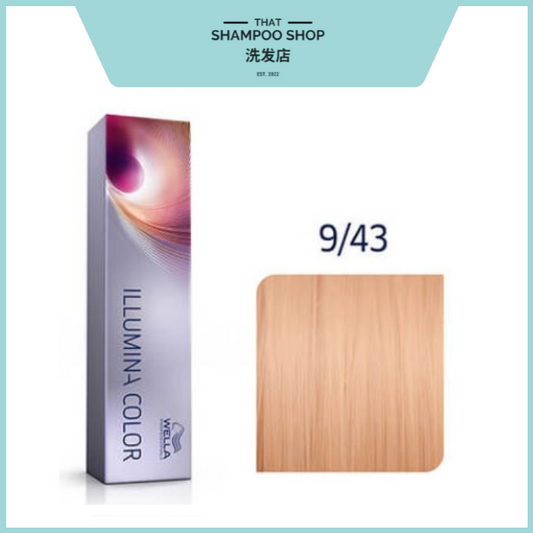 Wella Professionals Illumina Color 9/43 Very Light Red Gold Blonde Permanent Hair Color, 60g