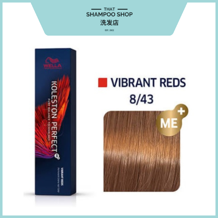 Wella Professionals Koleston Perfect Vibrant Reds 8/43 Light Blonde / Red Gold Permanent, 60g