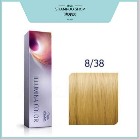 Wella Professionals Illumina Color 8/38 Light Gold Pearl Blonde Permanent Hair Color, 60g