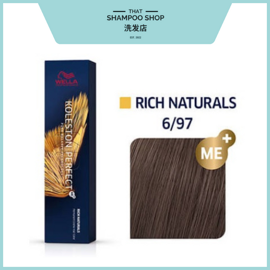 Wella Professionals Koleston Perfect Rich Naturals 6/97 Dark Blonde / Cendre Brown Permanent, 60g