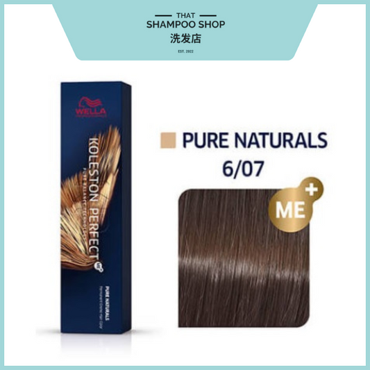 Wella Professionals Koleston Perfect Pure Naturals 6/07 Dark Blonde / Natural Brown Permanent, 60g