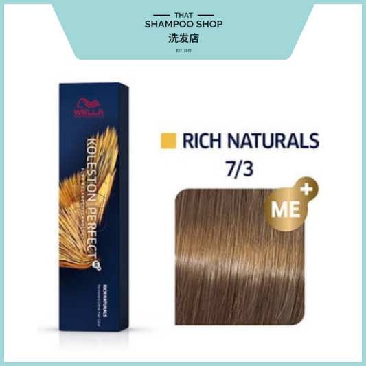 Wella Professionals Koleston Perfect Rich Naturals 7/3 Medium Blonde / Gold Permanent, 60g