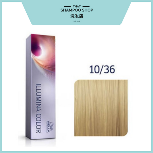 Wella Professionals Illumina Color 10/36 Lightest Gold Violet Blonde Permanent Hair Color, 60g