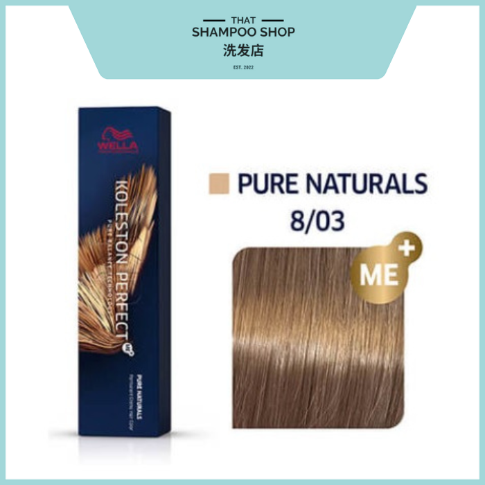 Wella Professionals Koleston Perfect Pure Naturals 8/03 Light Blonde / Natural Gold Permanent, 60g